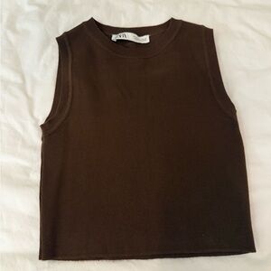 Zara Brown Crop Top
